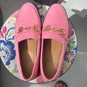 Circus by Sam Edelman Pink Loafers with Gold Accents
